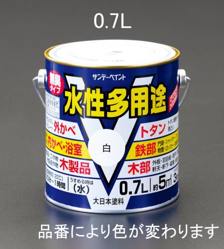 エスコ EA942EB-11A 0.7L［水性]多用途塗料(鉄・木部用/白) 1個（ご注文単位1個）【直送品】