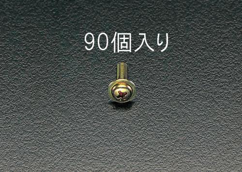 エスコ EA949GK-43 M4x12mm鍋頭小ねじ(ワッシャーヘッドクロメート/90本) 1個（ご注文単位1個）【直送品】