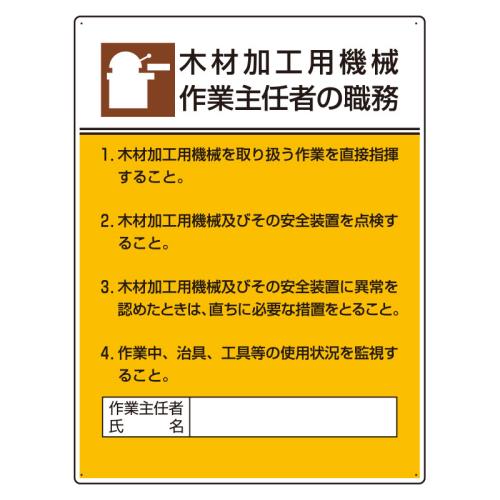 エスコ EA983BX-3 600x450mm職務表示板(木材加工用機械~) 1個（ご注文単位1個）【直送品】