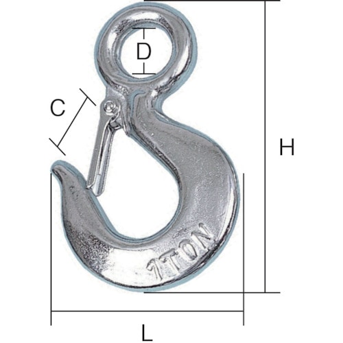 トラスコ中山 HHH ステンレスアイフックラッチ付 0.5t（ご注文単位1個）【直送品】