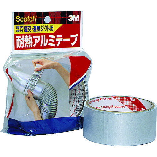 トラスコ中山 3M スコッチ 耐熱アルミテープ 38mm×4.5m（ご注文単位1巻）【直送品】