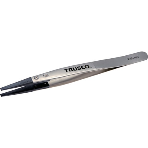 トラスコ中山 TRUSCO ESDチップピンセット 先平型 先端幅3mm（ご注文単位1本）【直送品】