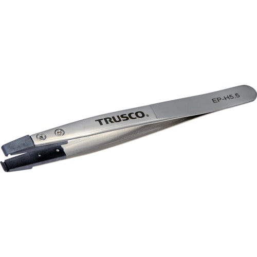 トラスコ中山 TRUSCO ESDチップピンセット 先平型 先端幅5.5mm（ご注文単位1本）【直送品】