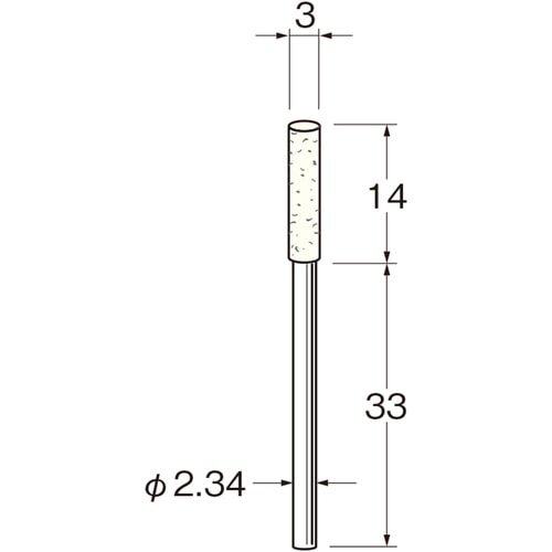 トラスコ中山 リューター 軸付フェルトバフ外径(mm)：3軸長(mm)：35（ご注文単位1袋）【直送品】