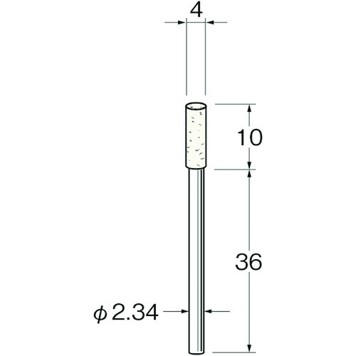 トラスコ中山 リューター 軸付フェルトバフ外径(mm)：4軸長(mm)：36　128-2731（ご注文単位1袋）【直送品】