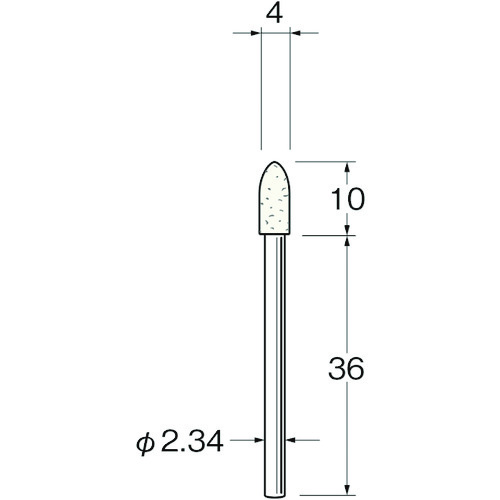 トラスコ中山 リューター 軸付フェルトバフ外径(mm)：4全長(mm)：46　128-2503（ご注文単位1袋）【直送品】