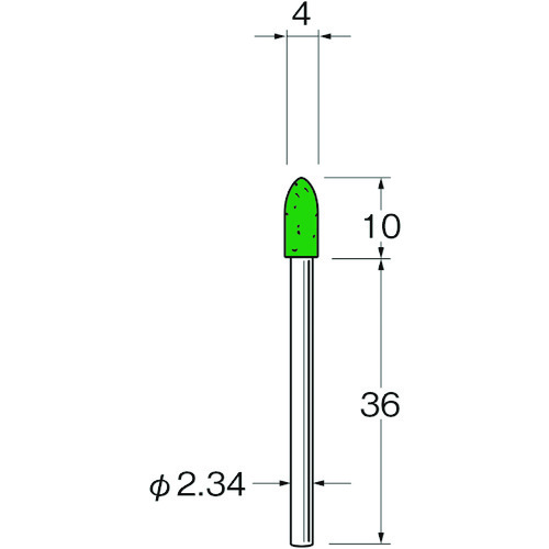 トラスコ中山 リューター 軸付フェルトバフ外径(mm)：4全長(mm)：46　128-2903（ご注文単位1袋）【直送品】