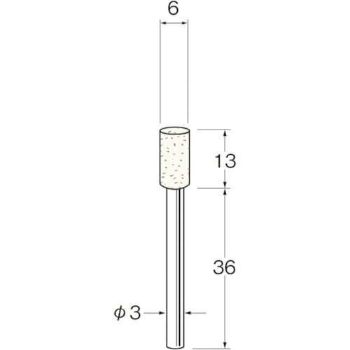 トラスコ中山 リューター 軸付フェルトバフ外径(mm)：6（ご注文単位1袋）【直送品】