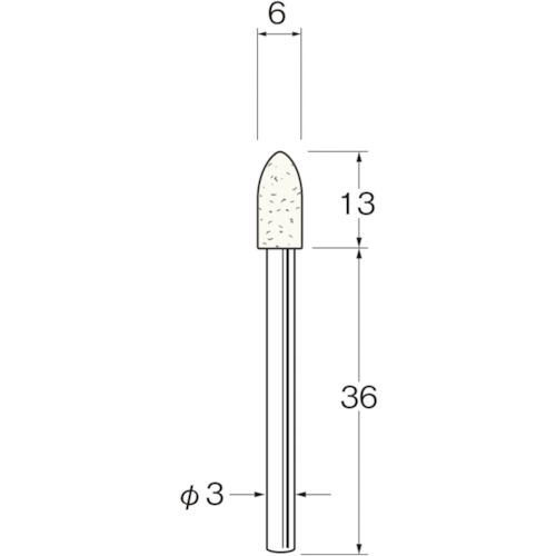 トラスコ中山 リューター 軸付フェルトバフ砲弾型幅(mm)13 (5個入)　128-5140（ご注文単位1袋）【直送品】