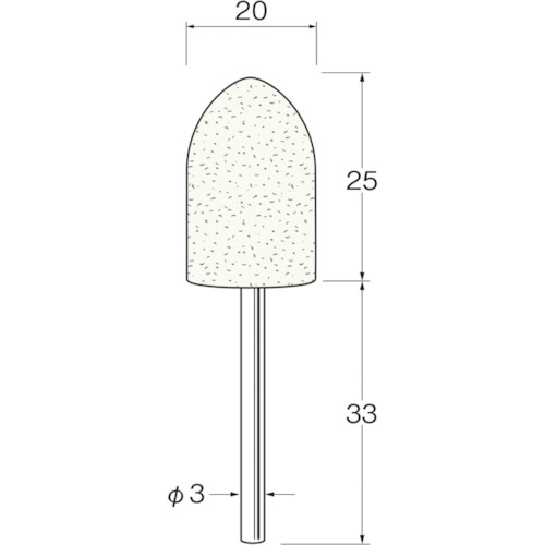 トラスコ中山 リューター 軸付フェルトバフ砲弾型幅(mm)25 (5個入)　128-2736（ご注文単位1袋）【直送品】