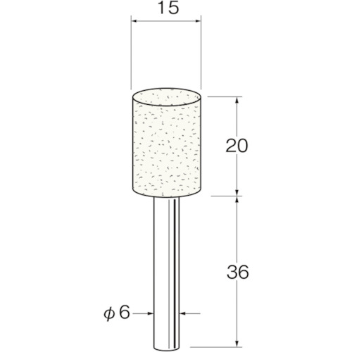 トラスコ中山 リューター 軸付フェルトバフ円筒型幅（mm）20 128-2274  (ご注文単位1袋) 【直送品】