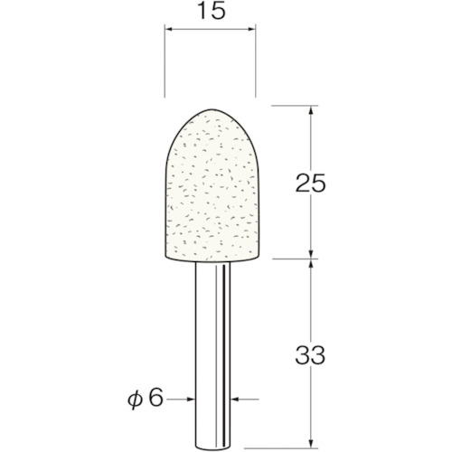 トラスコ中山 リューター 軸付フェルトバフ砲弾型幅（mm）25 128-1781  (ご注文単位1袋) 【直送品】