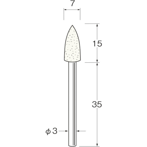 トラスコ中山 リューター 異形状軸付フェルトバフ外径(mm)：7（ご注文単位1袋）【直送品】