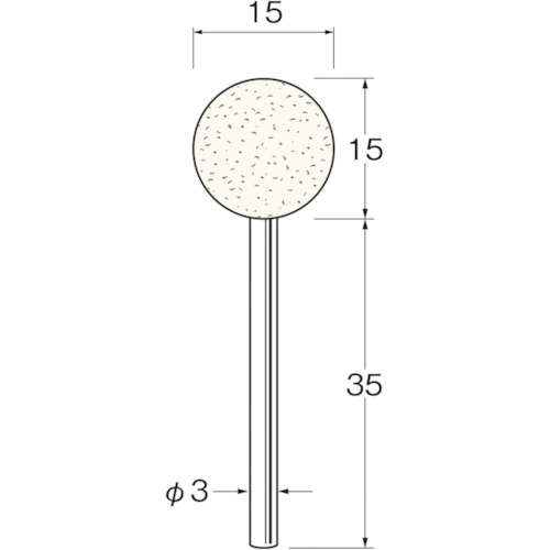 トラスコ中山 リューター 異形状軸付フェルトバフ外径(mm)：15（ご注文単位1袋）【直送品】