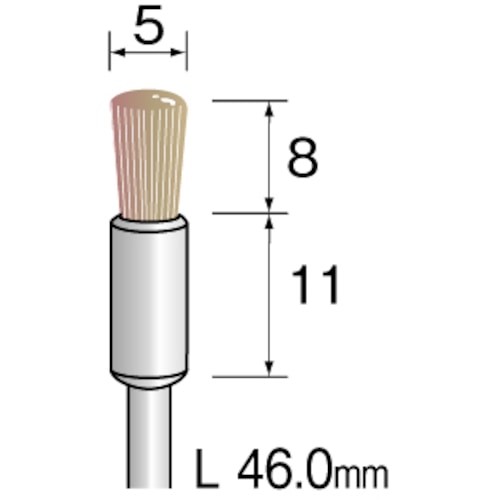 トラスコ中山 ミニモ 毛ブラシ エンド 豚毛 ハード φ5 (10本入)（ご注文単位1袋）【直送品】