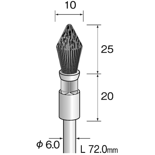 トラスコ中山 ミニモ 金属ブラシ 異形 スチール φ13 (3個入)（ご注文単位1袋）【直送品】