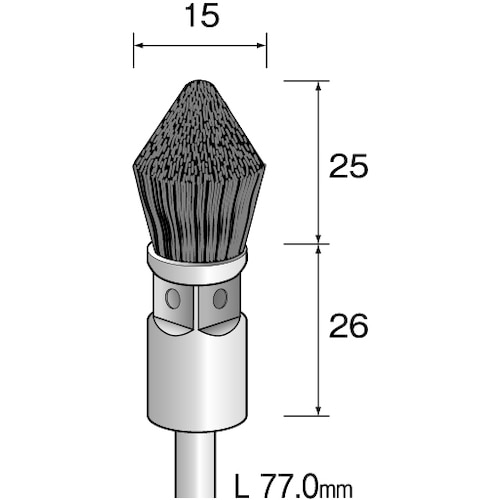 トラスコ中山 ミニモ 金属ブラシ 異形 ステンレス φ15 (3個入)（ご注文単位1袋）【直送品】