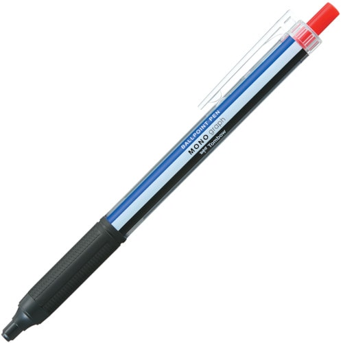 トラスコ中山 Tombow 油性ボールペン モノグラフライト 0.38 赤インク（ご注文単位1本）【直送品】