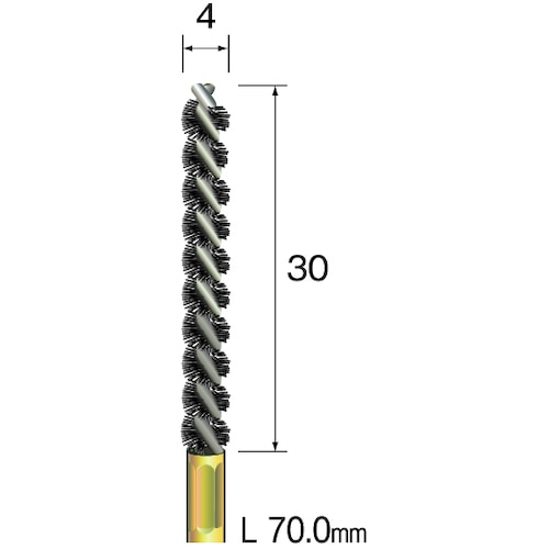 トラスコ中山 ミニモ スパイラルホールブラシ 馬毛 Φ4 853-0397  (ご注文単位1本) 【直送品】