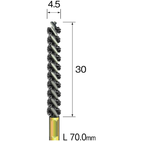 トラスコ中山 ミニモ スパイラルホールブラシ 馬毛 Φ4.5 853-0398  (ご注文単位1本) 【直送品】