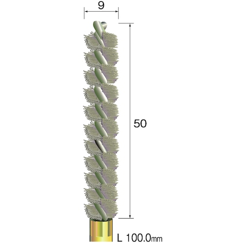 トラスコ中山 ミニモ スパイラルホールブラシ ナイロン Φ9 853-0418  (ご注文単位1本) 【直送品】