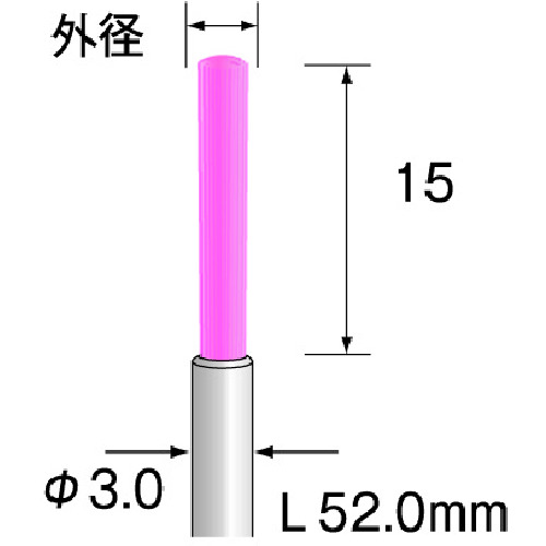 トラスコ中山 ミニモ 軸付エンド型ブラシ ファイバーブラシ ショート 粒度#1200 外径Φ1.5（ご注文単位1本）【直送品】