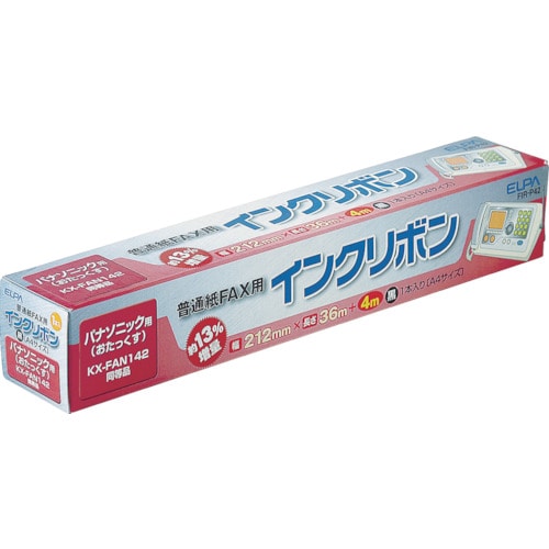 トラスコ中山 ELPA FAXインクリボン (1本入) リボン1本プリント枚数約135枚（ご注文単位1パック）【直送品】