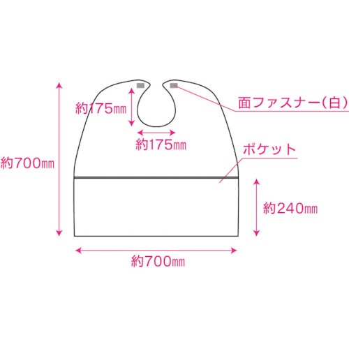 トラスコ中山 カーボーイ 食事用エプロン ポケット付き 50枚入（ご注文単位1箱）【直送品】