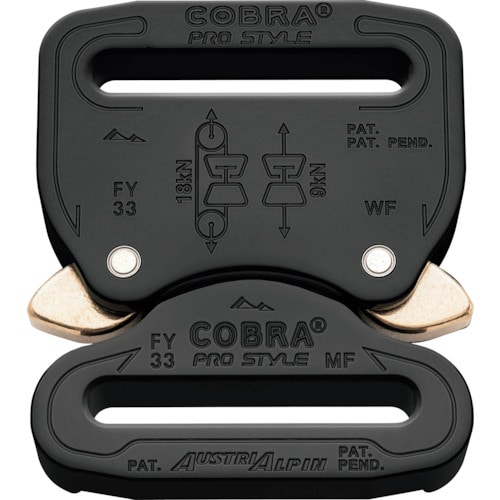 トラスコ中山 ALPIN COBRA バックル 33MM ブラック FF 364-4450  (ご注文単位1個) 【直送品】