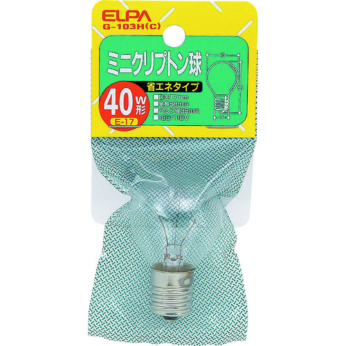 トラスコ中山 ELPA クリプトン球40W（ご注文単位1個）【直送品】