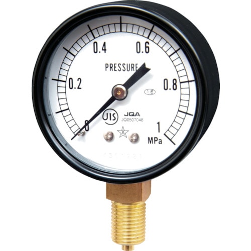 トラスコ中山 右下 一般圧力計(A枠立型・φ60) 圧力レンジ0.0～0.50MPa（ご注文単位1個）【直送品】