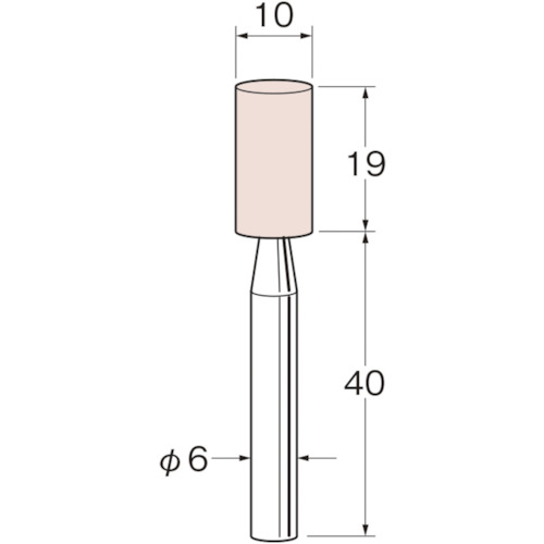 トラスコ中山 リューター 軸付砥石 125-9567  (ご注文単位1袋) 【直送品】