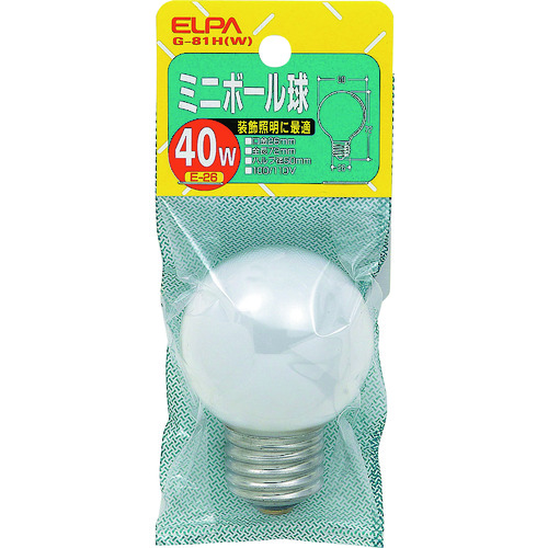 トラスコ中山 ELPA ミニボール球40W　202-0924（ご注文単位1個）【直送品】