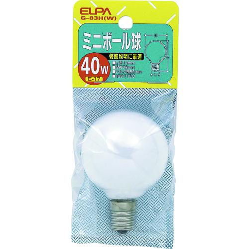 トラスコ中山 ELPA ミニボール球40W 202-0950  (ご注文単位1個) 【直送品】