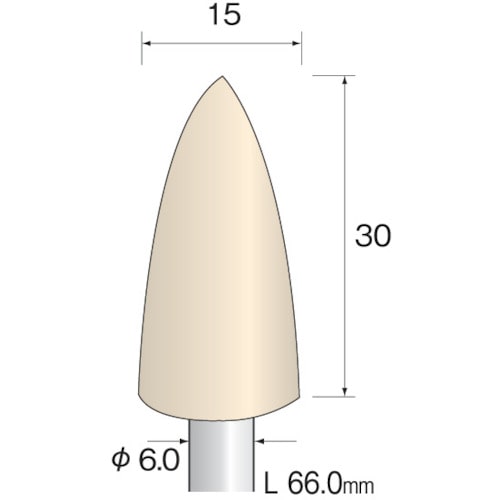 トラスコ中山 ミニモ フェルトバフ ハード Φ15 (5本入)（ご注文単位1パック）【直送品】