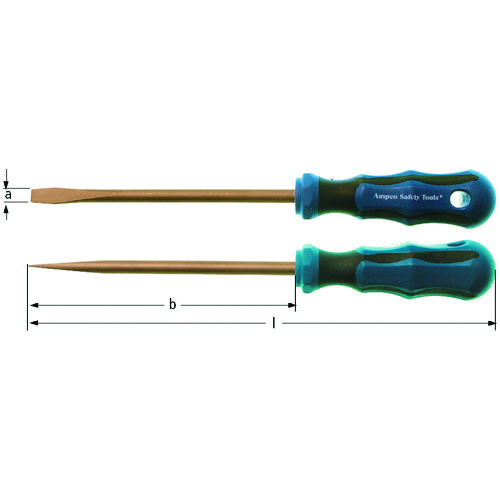 トラスコ中山 Ampcoスイス 防爆スクリュードライバー -5 軸長80mm（ご注文単位1本）【直送品】