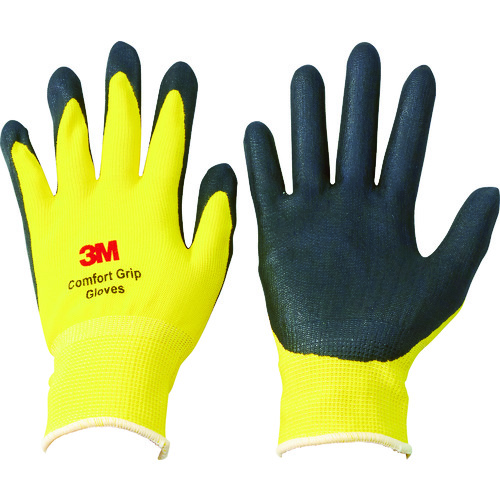 トラスコ中山 3M 一般作業用コンフォートグリップグローブ イエロー Lサイズ（ご注文単位1組）【直送品】