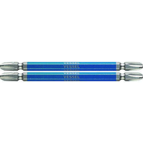 トラスコ中山 ベッセル 剛彩ビット 2本組 (両頭) ＋3×110mm（ご注文単位1パック）【直送品】