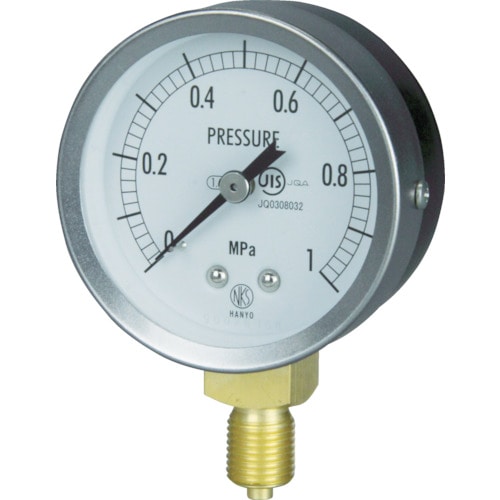 トラスコ中山 長野 JIS汎用形圧力計A枠(ストレート) 圧力レンジ(MPa)：-0.1～0.00(真空計)（ご注文単位1個）【直送品】