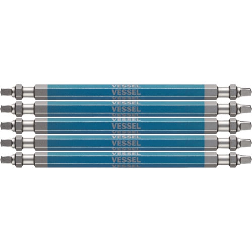 トラスコ中山 ベッセル 剛彩ビット 5本組 (両頭スクエア) SQ3×110mm（ご注文単位1パック）【直送品】