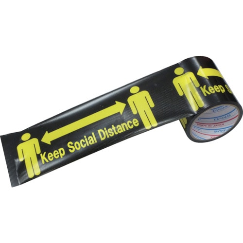 トラスコ中山 パイオラン 表示テープ Keep Social Distance（ご注文単位1巻）【直送品】