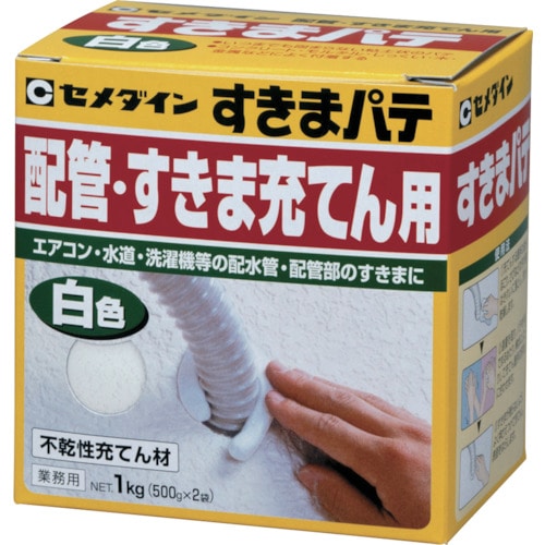 トラスコ中山 セメダイン すきまパテ 1kg(500g×2入)/箱 白 HC-159（ご注文単位1個）【直送品】