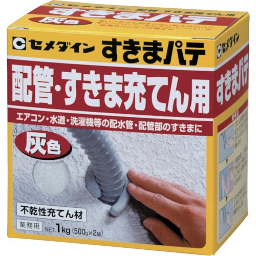 トラスコ中山 セメダイン すきまパテ 1kg(500g×2入)/箱 灰 HC-160（ご注文単位1個）【直送品】