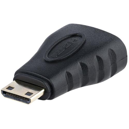 トラスコ中山 スターテック ディスプレイアダプター／Mini HDMI － HDMI 1.4／4K30Hz／ブラック／ビデオ 変換 コンバーター 538-9663  (ご注文単位1袋) 【直送品】