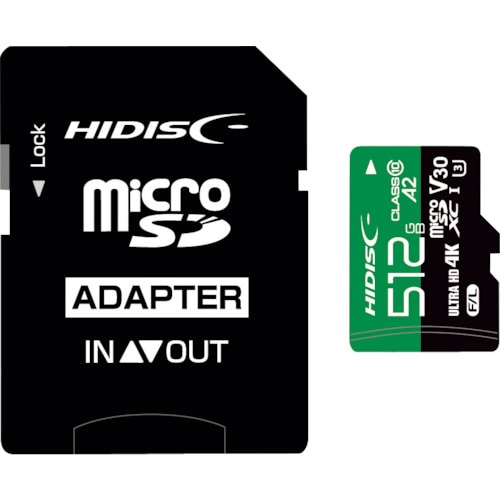 トラスコ中山 ハイディスク 超高速R170シリーズmicroSDXCカード 512GB（ご注文単位1個）【直送品】