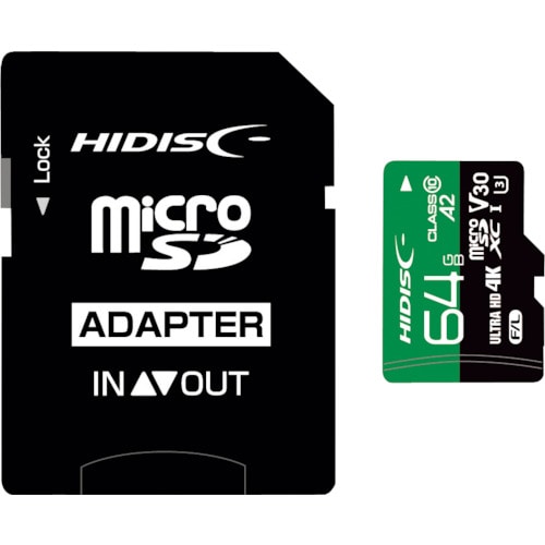 トラスコ中山 ハイディスク 超高速R170シリーズmicroSDXCカード 64GB（ご注文単位1個）【直送品】