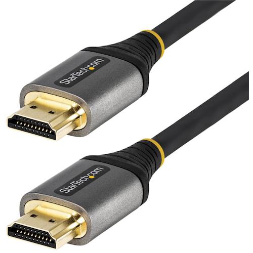 トラスコ中山 スターテック HDMI 2.1ケーブル/5m/8K60Hz/UHS HDMI認証/グレー＆ブラック（ご注文単位1袋）【直送品】