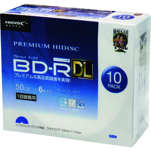 トラスコ中山 ハイディスク BD-RDL 10枚パック（ご注文単位1パック）【直送品】