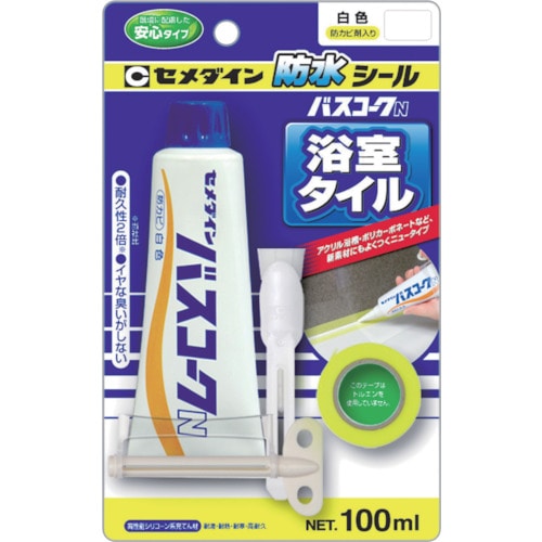 トラスコ中山 セメダイン バスコークN 白 P100ml HJ-153（ご注文単位1本）【直送品】