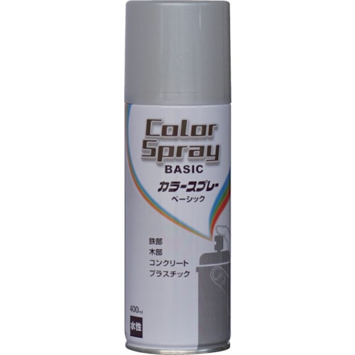 トラスコ中山 ニッぺ 水性カラースプレー ベーシック 400ml シルバーメタリック HKU026（ご注文単位1本）【直送品】